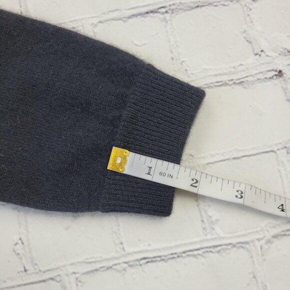 Bloomingdale’s woman’s black 100% cashmere embroidered button down cardigan M - Picture 5 of 11